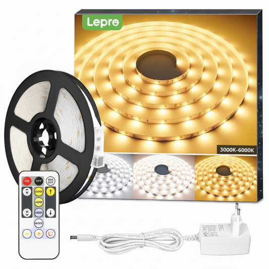 Lepro 5m LED Strip Light with Remote Control 3000K-6000K 300 LEDs