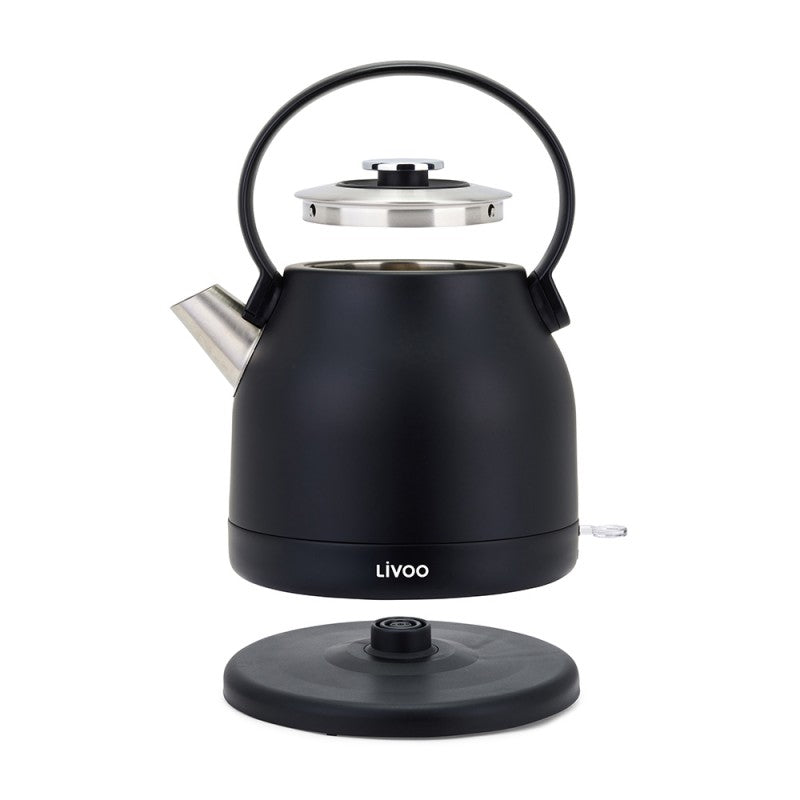 Stylish Retro 1.5-Liter Electric Kettle: Stainless Steel, Auto Shut-Off, Fast Boil