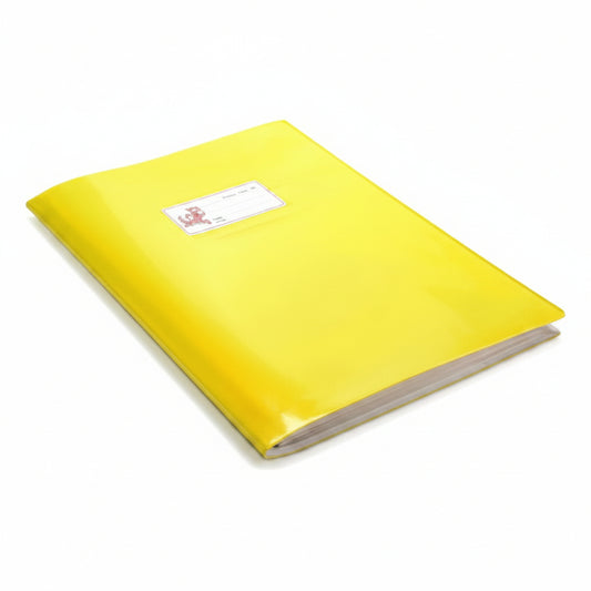 Ri.plast 36718025 Copriquaderno PVC con Alette e Tasca Portanome Giallo Laccato A4