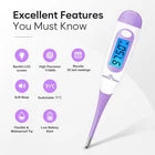 Easy@Home Digital Basal Thermometer with Large Backlit LCD, Purple