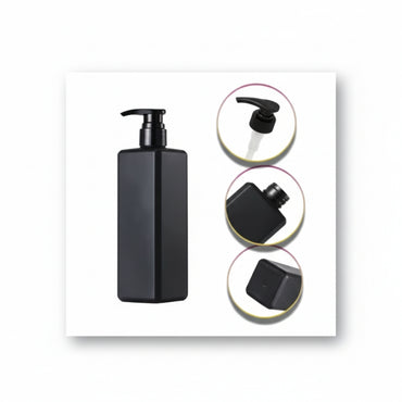Reusable Black Soap Bottle Dispenser 500ml - 1/2/4 Pack