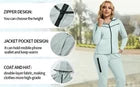 Anotwener Women’s Turquoise Hooded Sweat Suit Set with Black Accents