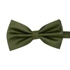 Olive Green Men's Solid Pre-tied Bow Tie with Pocket Square - Gomix Brands Outlet
