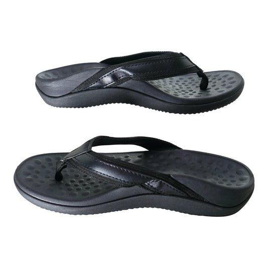 Orthopaedic Men's Sandals Arch Support Plantar Fasciitis Heel Pain Black