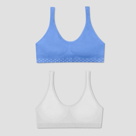 Hanes Girls' Get Cozy Seamless Pullover Bra, 2-Pack