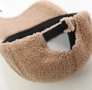 Winter Plush Adjustable Lamb Wool Baseball Cap for Women