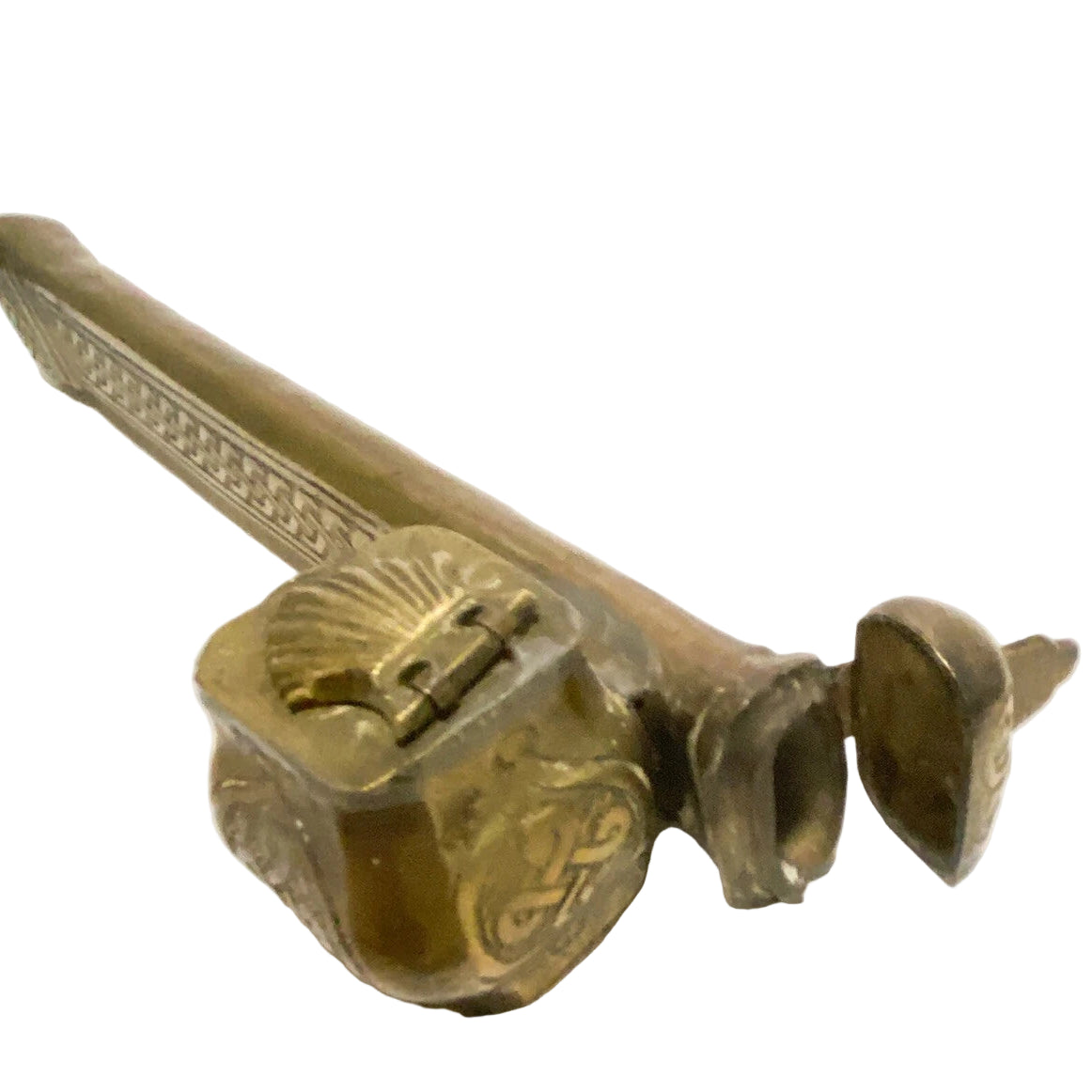 Elegant Gold Bronze Chinese Antique Incense Urn Wand