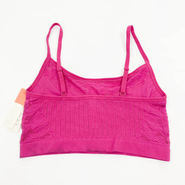 Colsie Womens Juniors Size L Scoop Neck Crochet Bralette Pink