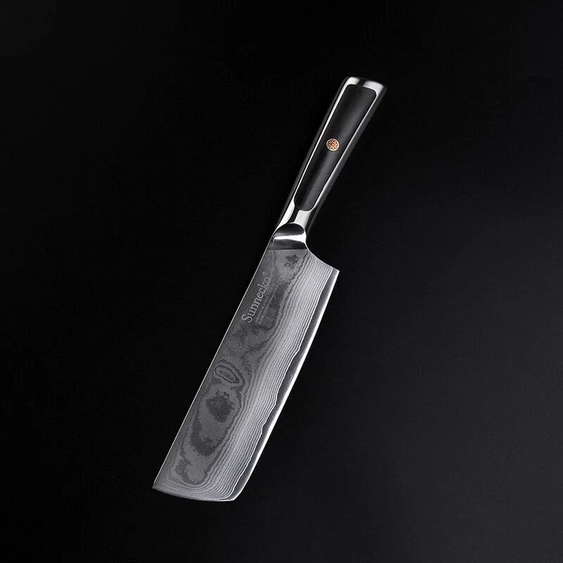 Sunnecko 7‑inch Damascus Steel Nakiri Chef Knife for Vegetables
