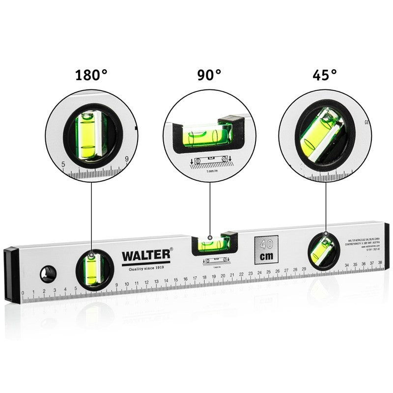 Walter Aluminum Water Level Set – 40, 60, 100 cm & Mini