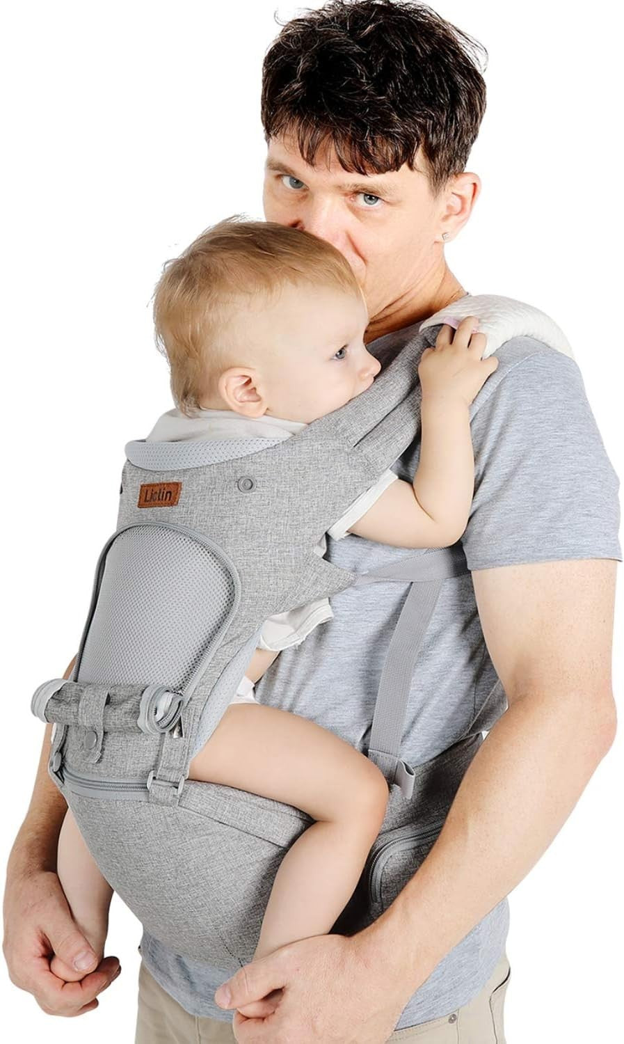 Lictin Advanced 6-in-1 Ergonomic Baby Carrier Grey