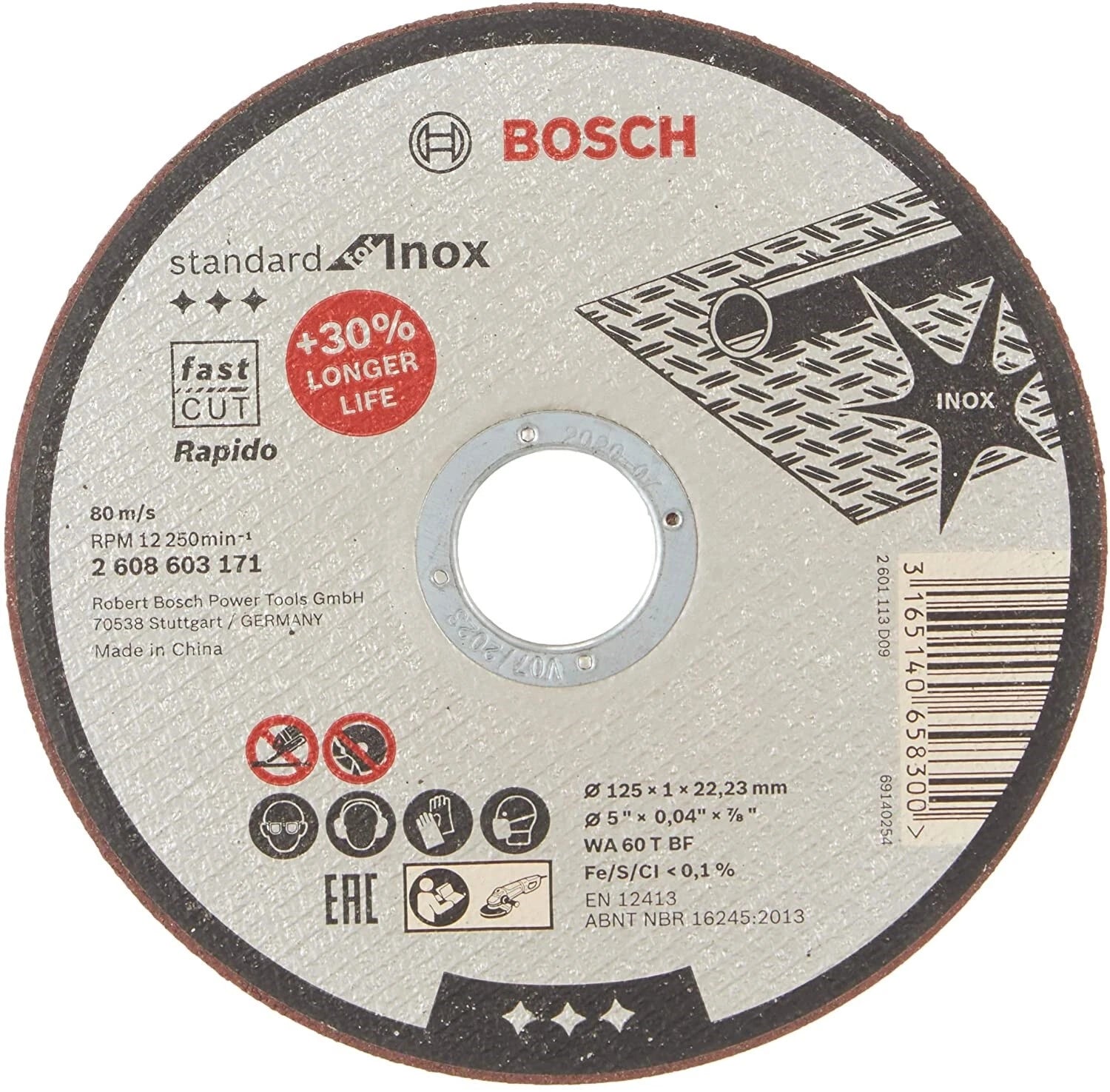 Bosch 125mm Ultra-Thin Stainless Steel Cutting Disc for Angle Grinders