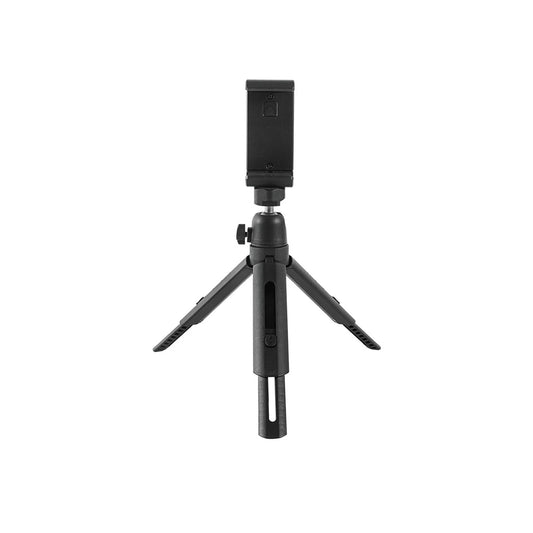 BEXIN MS06-S mini desktop tripod with phone holder attachment for DSLR cameras and smartphones on white background