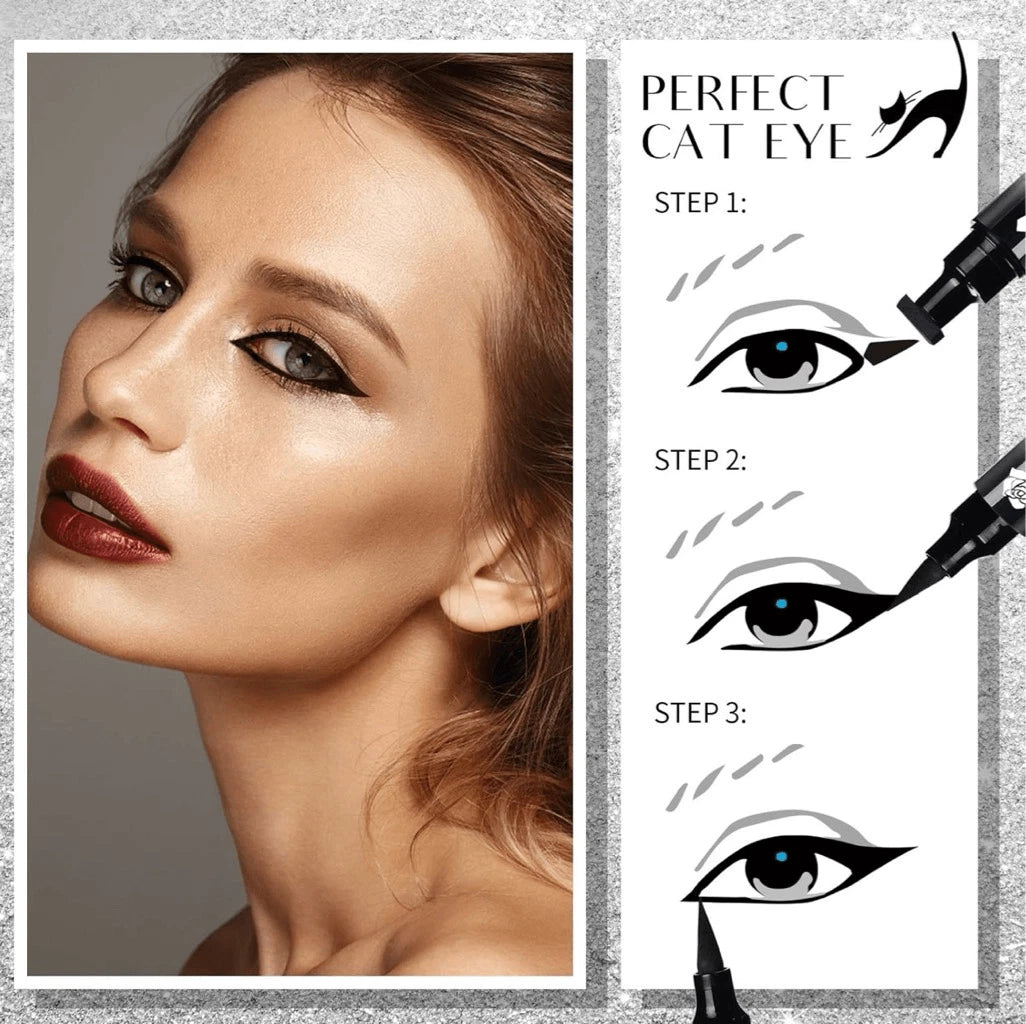 Cleof 6mm Winged Waterproof Black Eyeliner Stamp – Long‑Lasting