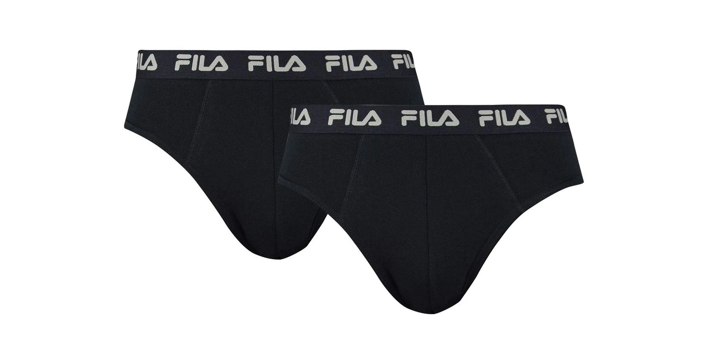 FILA Men's Black XL Cotton‑Elastane Slip Underwear – Sport Style