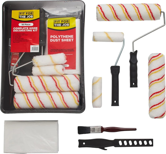 Fit For The Job 10‑Piece Paint Roller Tray Kit