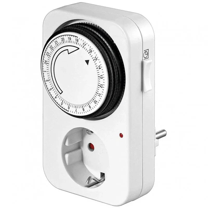 24 Hour Analogue Timer White with Manual Setting - Gomix Brands Outlet