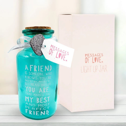 Perfect Friend Light Up Jar - Messages Of Love Gift