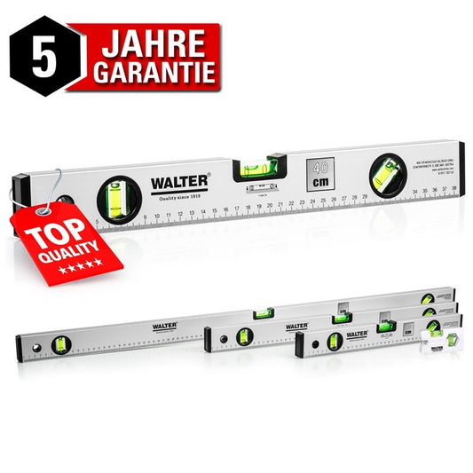 Walter Aluminum Water Level Set – 40, 60, 100 cm & Mini