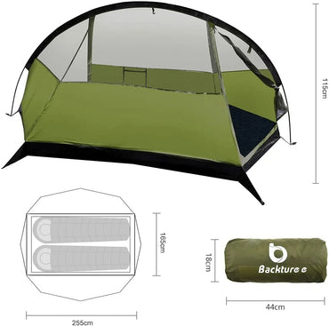 Portable Retractable Beach Shelter Waterproof UV-Resistant 3-Person Green