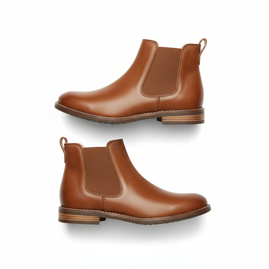 Bruno Marc Men's Urban-06 Brown Leather Ankle Boots Size 6.5