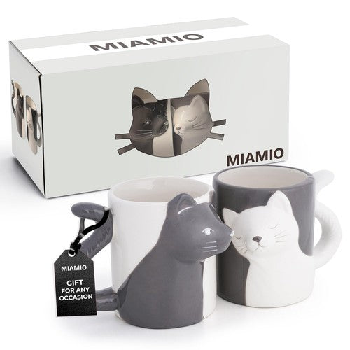 Kissing Cat Couple Coffee Mug Set – Cute Cat Lover Gift