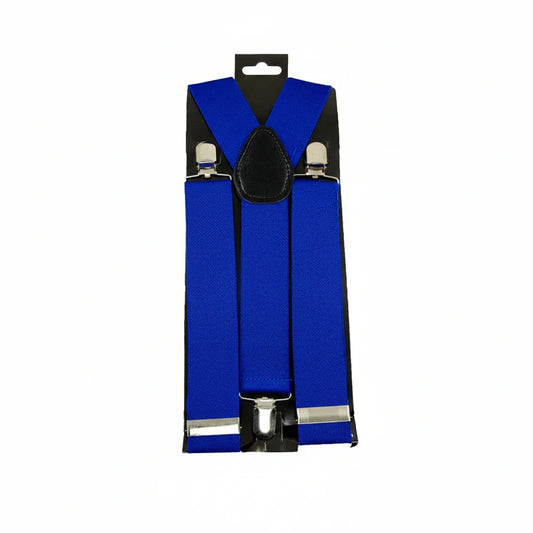 Royal Blue Unisex Clip-On Elastic Adjustable Suspenders Y-Back 1.5" - Gomix Brands Outlet
