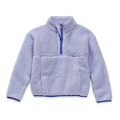Blue Sherpa Quarter-Zip Pullover for Girls Size 2XL