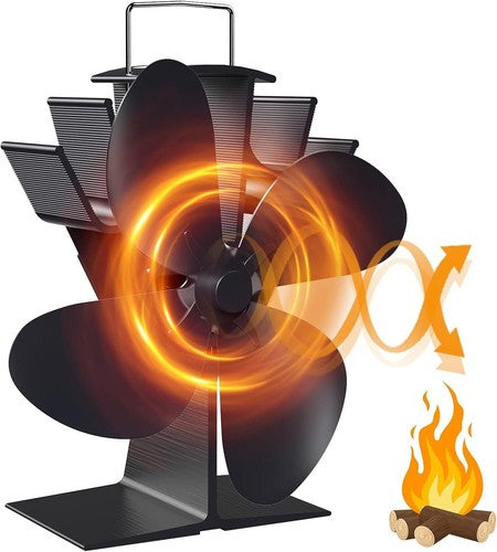 Drcokars HL-500J Silent 4-Blade Heat Powered Stove Fan