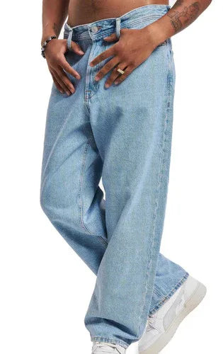 Jack & Jones Men's Loose Blue Denim Jeans with Five-Pocket - Gomix Brands Outlet