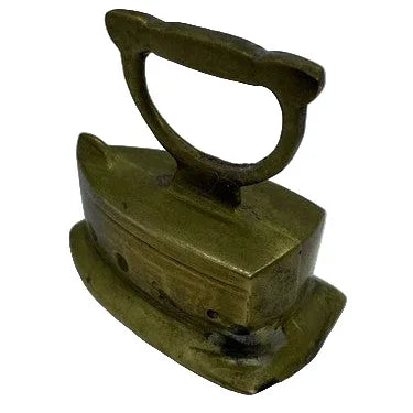 VINTAGE DECORATIVE MINI SOLID BRASS HANDLED "CHARCOAL IRON" FIGURINE - Gomix Brands Outlet