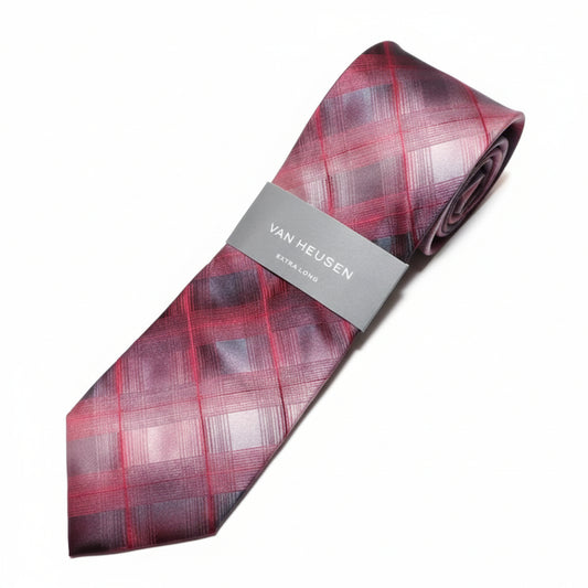 Van Heusen Red/Brown Striped Extra Long Polyester Tie
