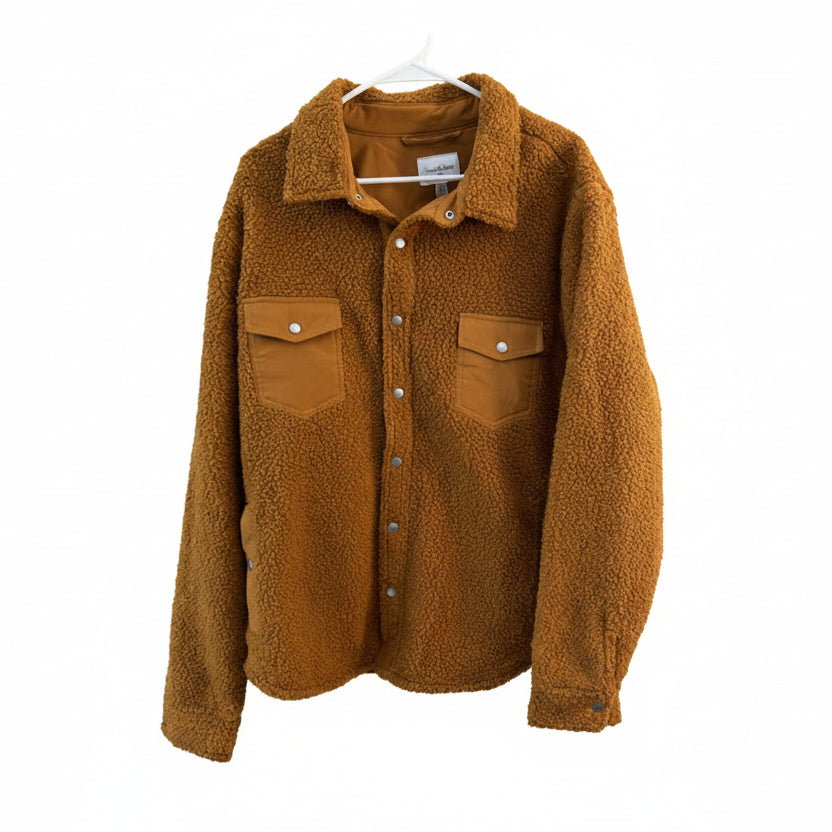 Goodfellow & Co Rust Orange Soft Sherpa Shirt Jacket XL