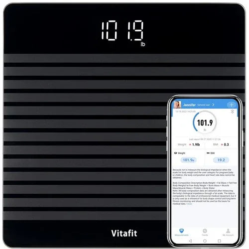 Vitafit Anti‑Slip Smart Digital Bathroom Scale – Precise Body Weight Measurement - Gomix Brands Outlet