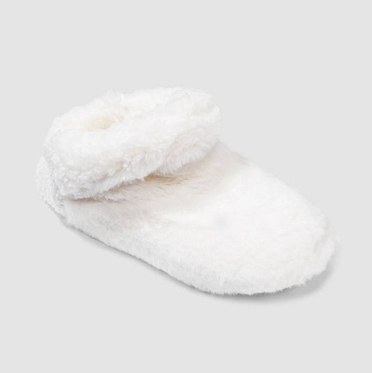 Art Class Kids White Fuzzy Soft Slippers