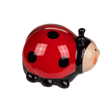 Charming Ceramic Ladybug Savings Box with Lock and Key for All Ages