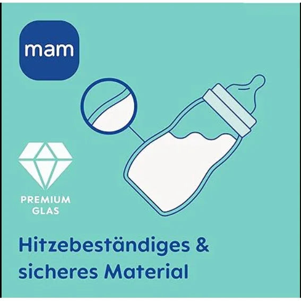 MAM Feel Good Glass Baby Bottle (260 ml) - Gomix Brands Outlet