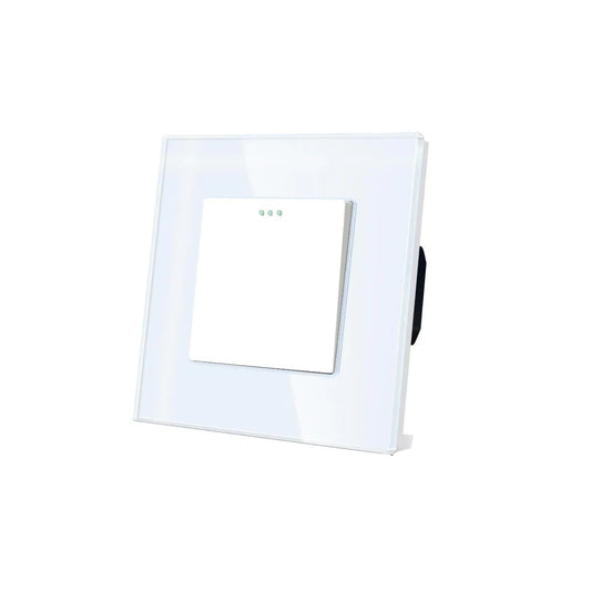 Sleek Glass White Rocker Light Switch, Single 1-Way Flush-Mounted Button Design - Gomix Brands Outlet