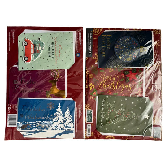 Crelando SET OF 6 CHRISTMAS CARDS PLUS ENVELOPE CHRISTMAS WISHES ( Not English) - Gomix Brands Outlet