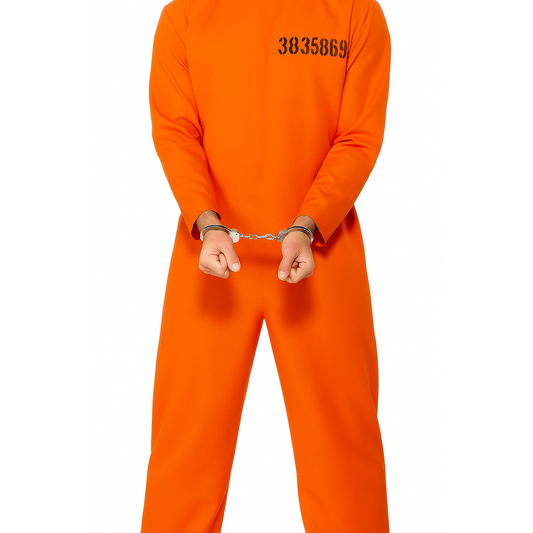 Men's Halloween Prisoner Jumpsuit – Bright Orange Convict Costume