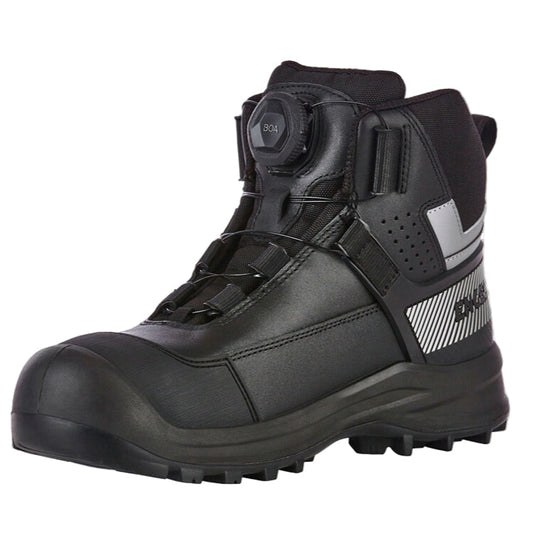 S3 Sawato Mid Safety Boots: Steel Toe, Puncture-Resistant, BOA® Fit, Black/Silver