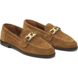 Elegant La Redoute Collections Suede Loafers with Chic Chain Detail