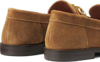 Elegant La Redoute Collections Suede Loafers with Chic Chain Detail