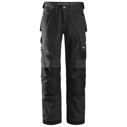 Snickers Rip-Stop Craftsmen Work Pants EN 14404 Black Reinforced Durable Trousers - Gomix Brands Outlet