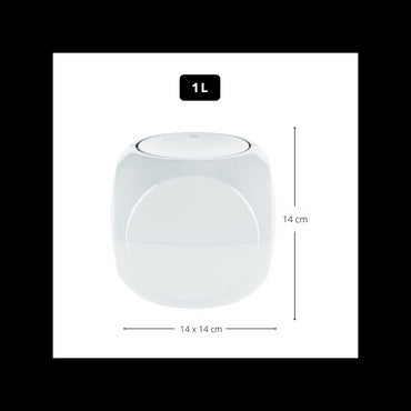 Spirella DICE 1L White Polypropylene Tipping Bin for Bathroom and Kitchen