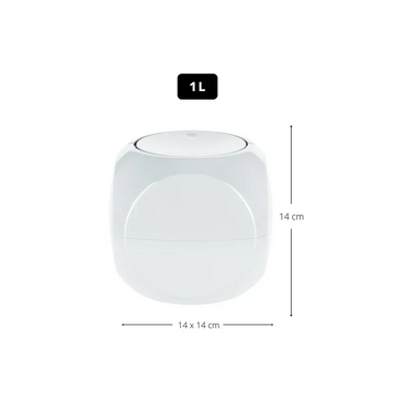 Spirella DICE 1L White Polypropylene Tipping Bin for Bathroom and Kitchen - Gomix Brands Outlet