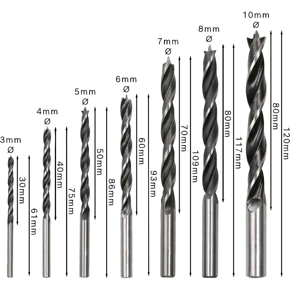 Bosch PRO Wood Brad Point Drill Bit Set: Accurate, Splinter-Free Wood Drilling