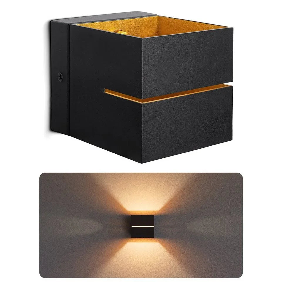 KOURA Modern Black Gold Up Down LED Wall Light Fixture for Indoor Decor - Gomix Brands Outlet