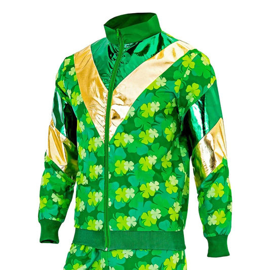 Lucky Shamrock Green St. Patrick's Day Tracksuit Costume with Gold Accents - Gomix Brands Outlet