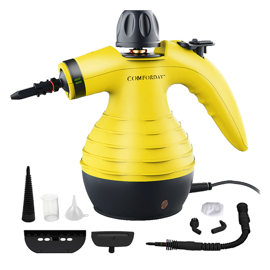 Comforday Multi-Purpose Handheld Pressurized Steam Cleaner 1050W with 9 Accessories